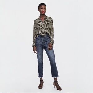 ZARA -  Printed Two Tone Shirt Button Down in Small
